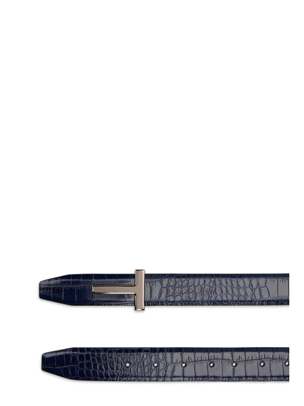Tom Ford Navy Leather Belts - Image 3