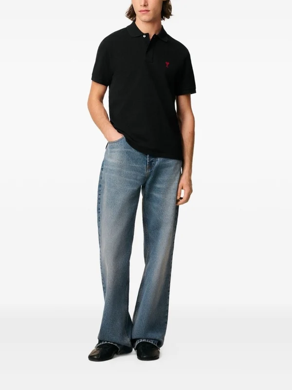 Ami Black Polo Shirts - Image 4