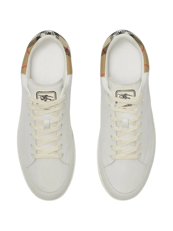 Burberry White Low Top Sneakers - Image 4