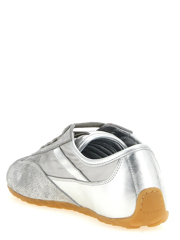 Alexander Mcqueen Silver Low Top Sneakers - Image 3