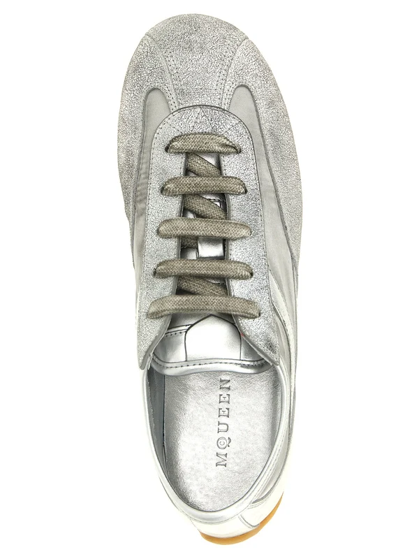 Alexander Mcqueen Silver Low Top Sneakers - Image 4