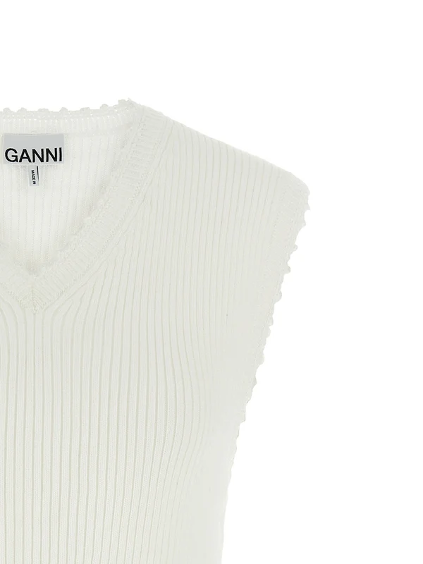 Ganni White Sleeveless - Image 3