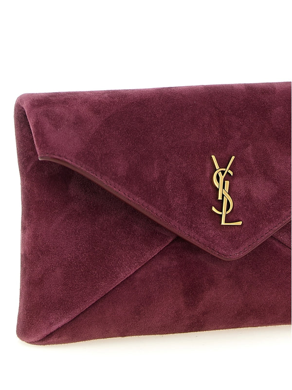 Saint Laurent Burgundy Clutch Bag - Image 3