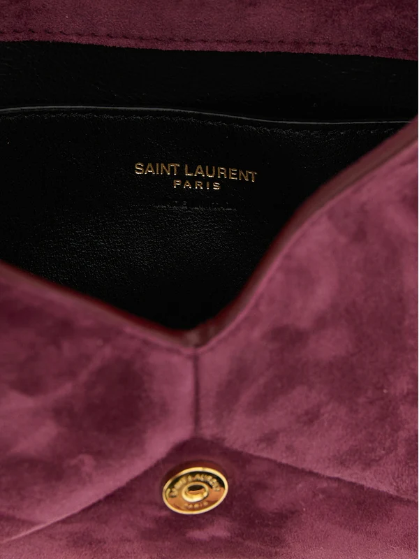 Saint Laurent Burgundy Clutch Bag - Image 4