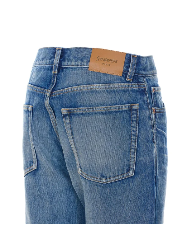Saint Laurent Blue Denim Pants - Image 3