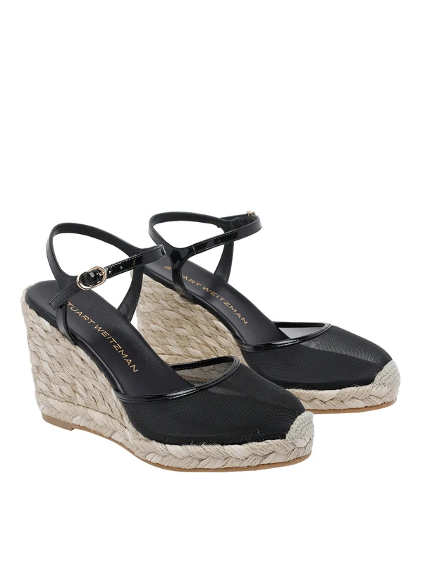 Stuart Weitzman Black Wedge Sandals - Image 2