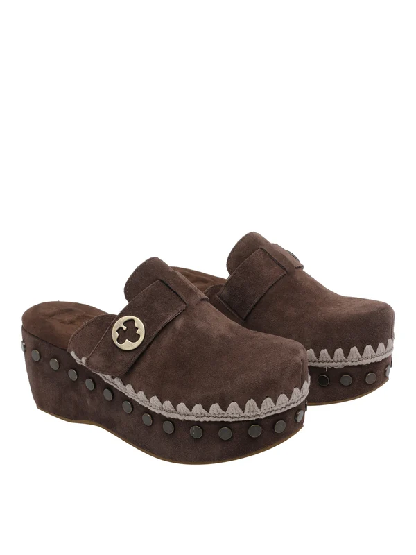Mou Brown Wedge Sandals - Image 2
