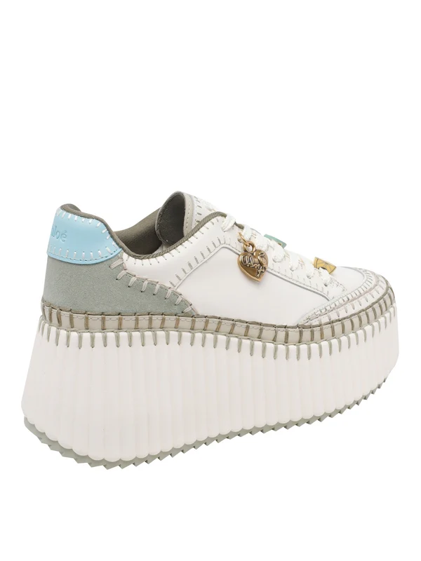 Chloe White Low Top Sneakers - Image 3