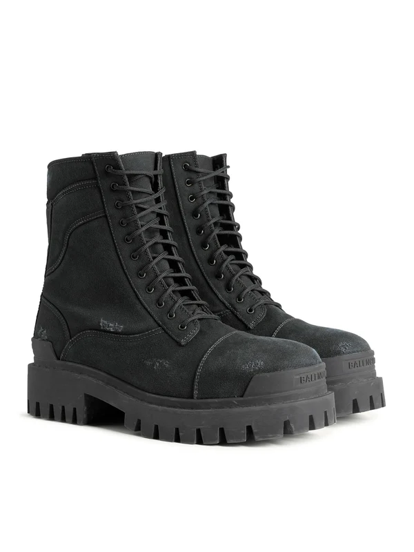 Balenciaga Black Lace-Up Boots - Image 4