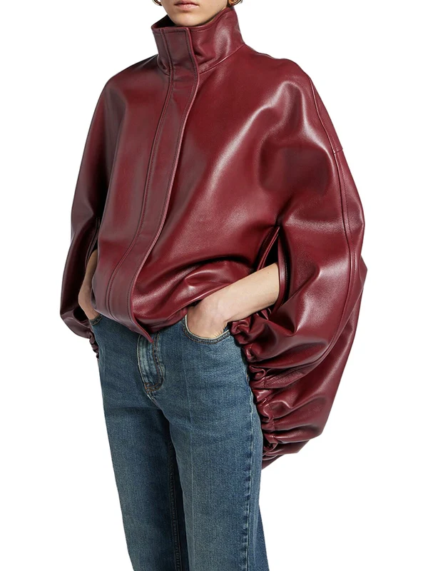 Balenciaga Burgundy Cape - Image 5