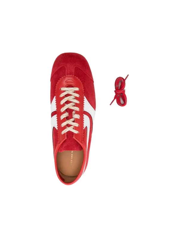 Dries Van Noten Red Low Top Sneakers - Image 2