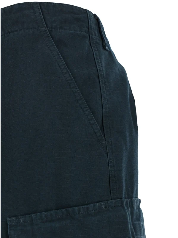 Blue Pants with Drawstring Waist and Cargo Pockets in Cotton Man Casual Pants - Image 3