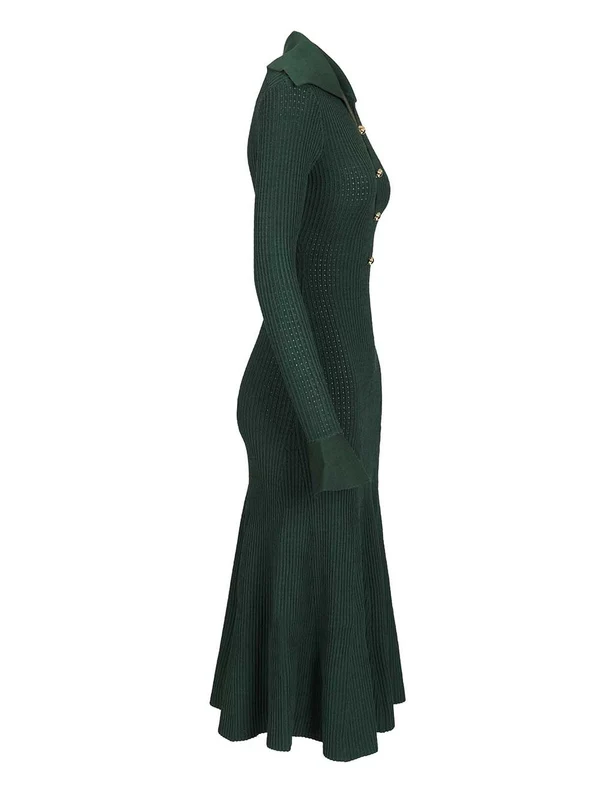 Self-Portrait Green Midi Dress - Image 3