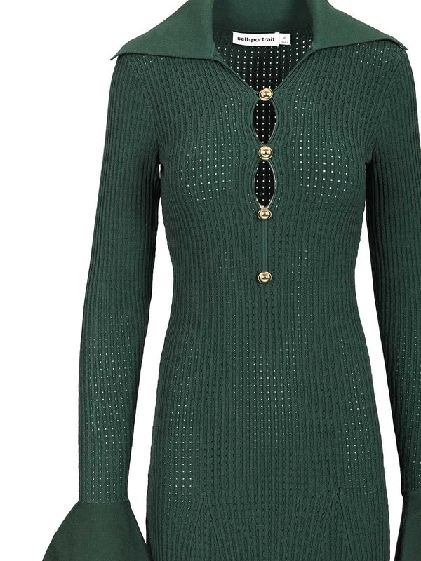 Self-Portrait Green Midi Dress - Image 4
