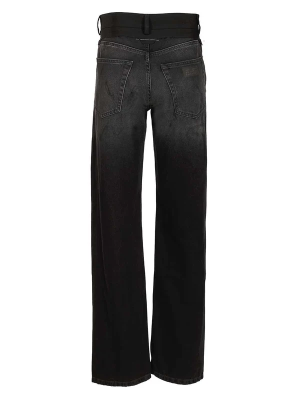 Mm6 Maison Margiela Black Denim Pants - Image 2
