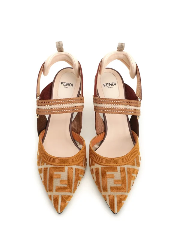 Fendi Beige Slingback Heels - Image 5