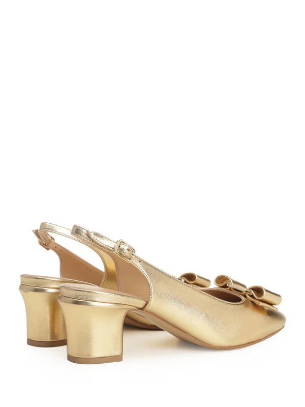 Ferragamo Gold Slingback Heels - Image 3