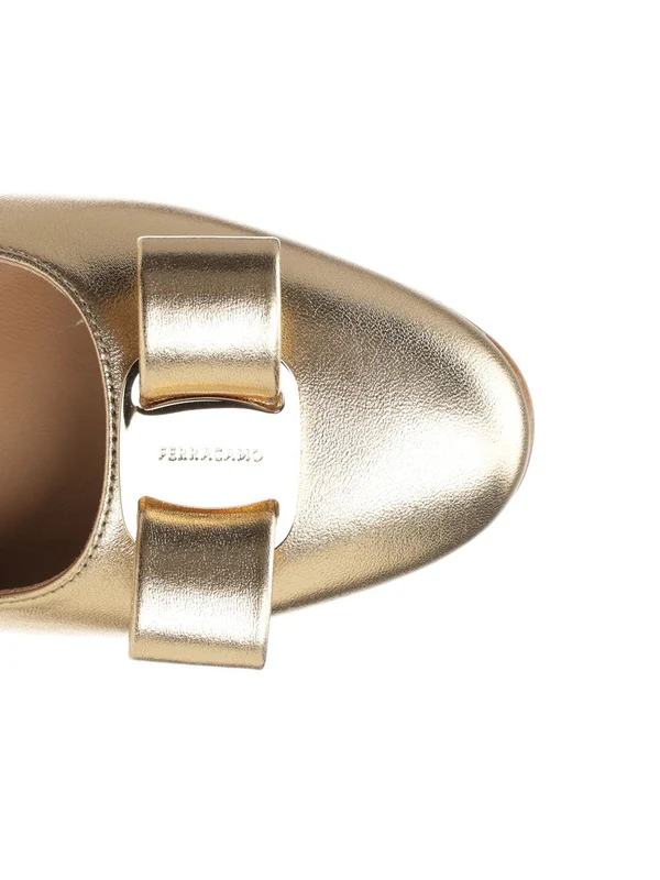 Ferragamo Gold Slingback Heels - Image 4