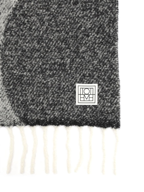 Toteme Grey Black Wool Mufflers - Image 2