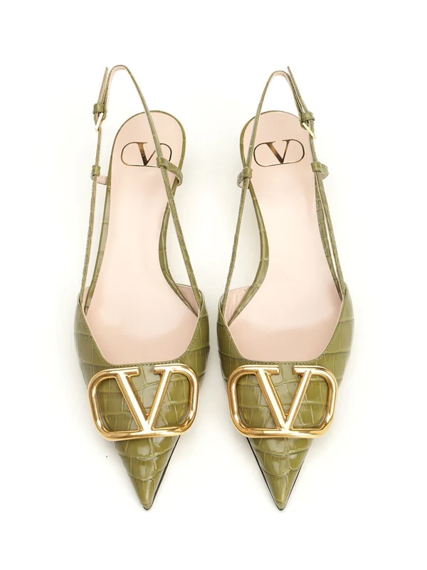Valentino Green Slingback Heels - Image 5