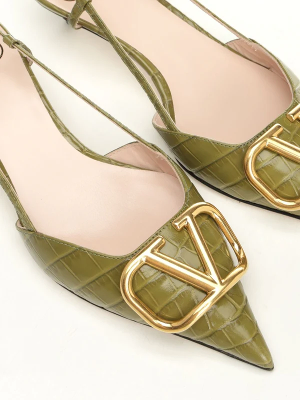 Valentino Green Slingback Heels - Image 6