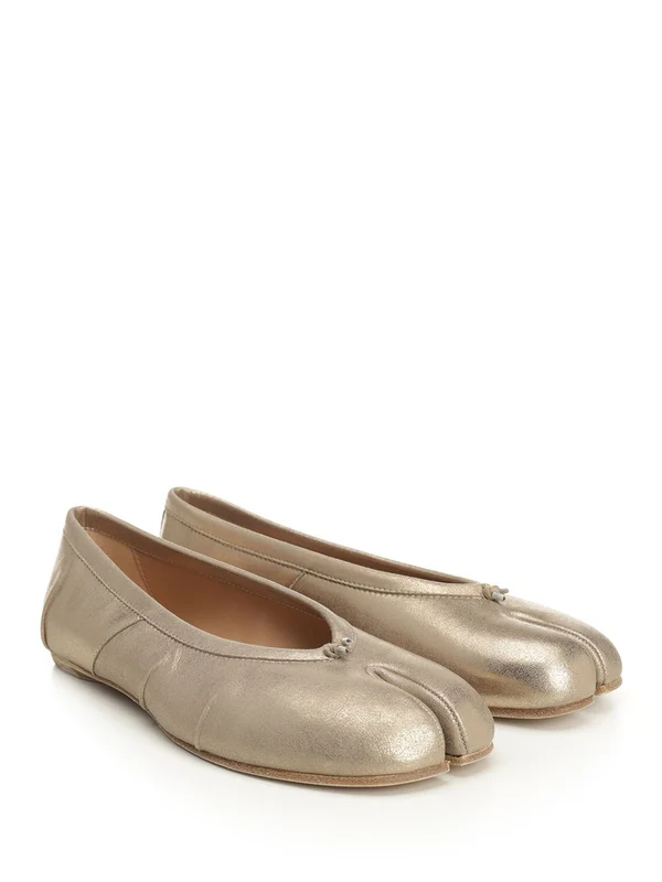 Maison Margiela Gold Flat Shoes - Image 2