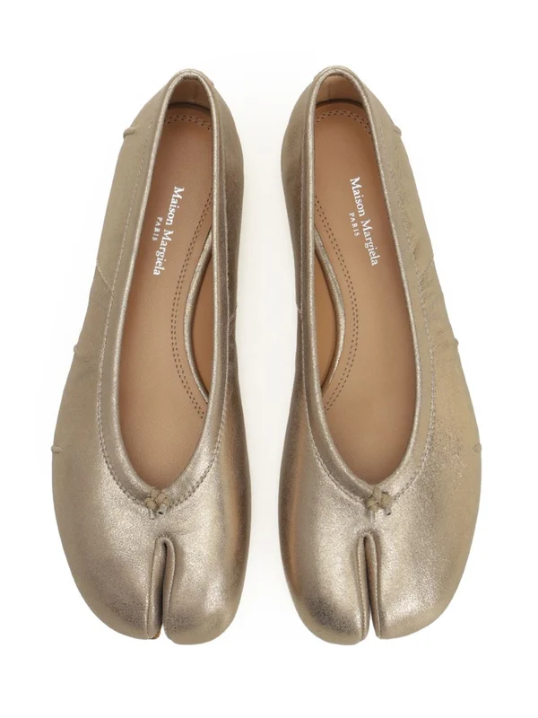Maison Margiela Gold Flat Shoes - Image 5