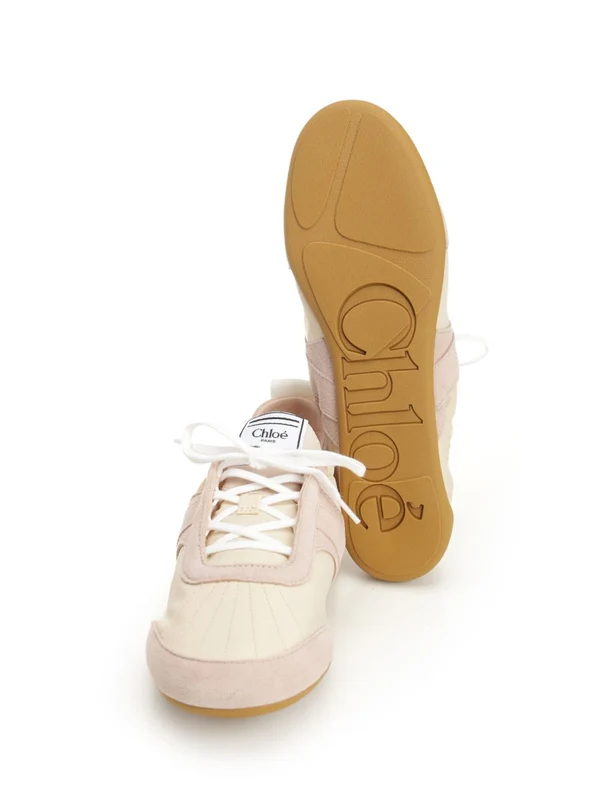 Chloe Beige Low Top Sneakers - Image 5