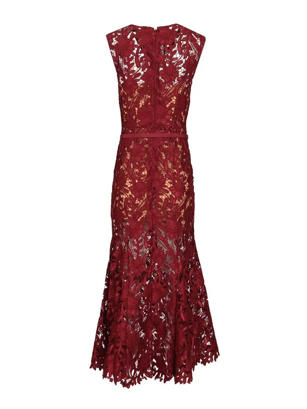 Self-Portrait Burgundy Midi Dress - Image 2