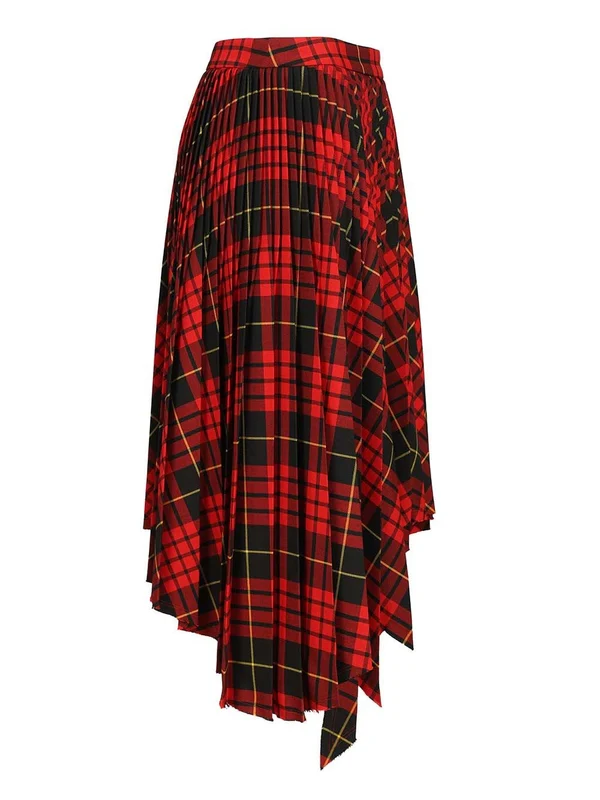 Alexander Mcqueen Red Checked Skirts - Image 3