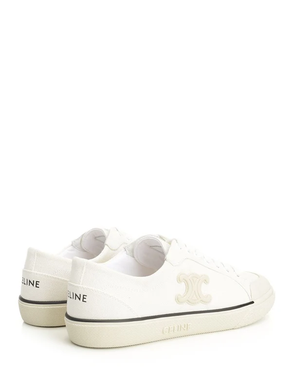 Celine White Low Top Sneakers - Image 3
