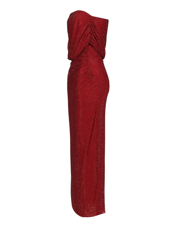 Self-Portrait Burgundy Midi Dress - Image 3