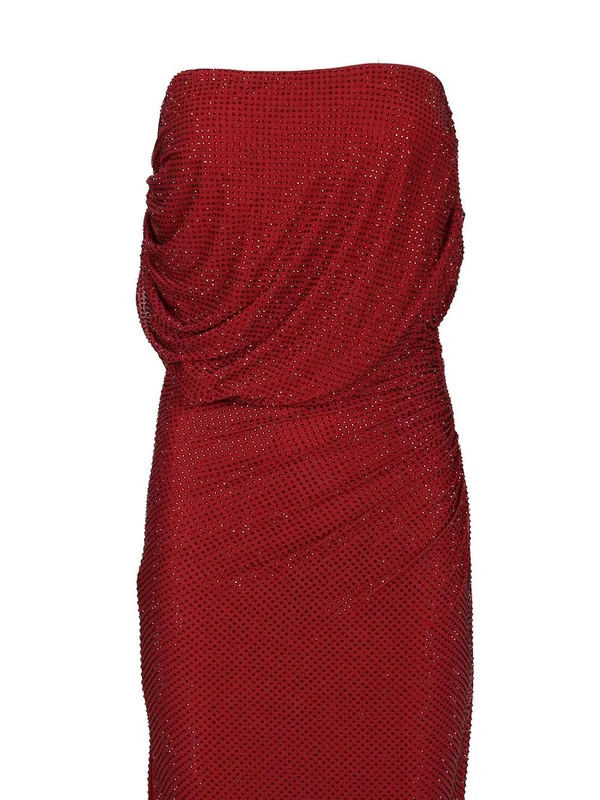 Self-Portrait Burgundy Midi Dress - Image 4