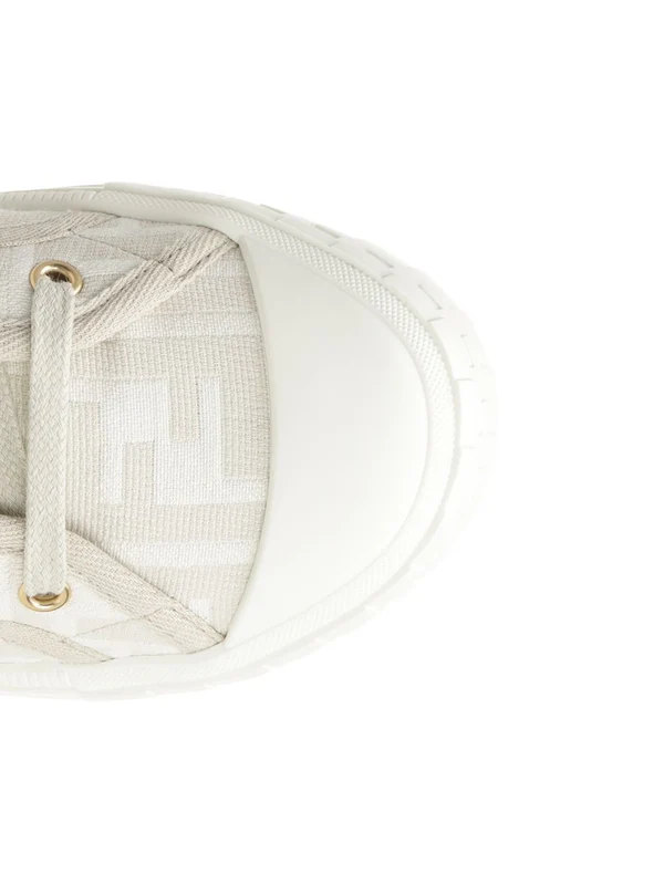 Fendi Beige Low Top Sneakers - Image 4