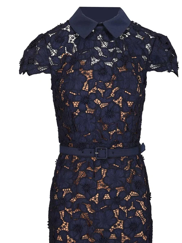 Self-Portrait Navy Midi Dress - Image 4