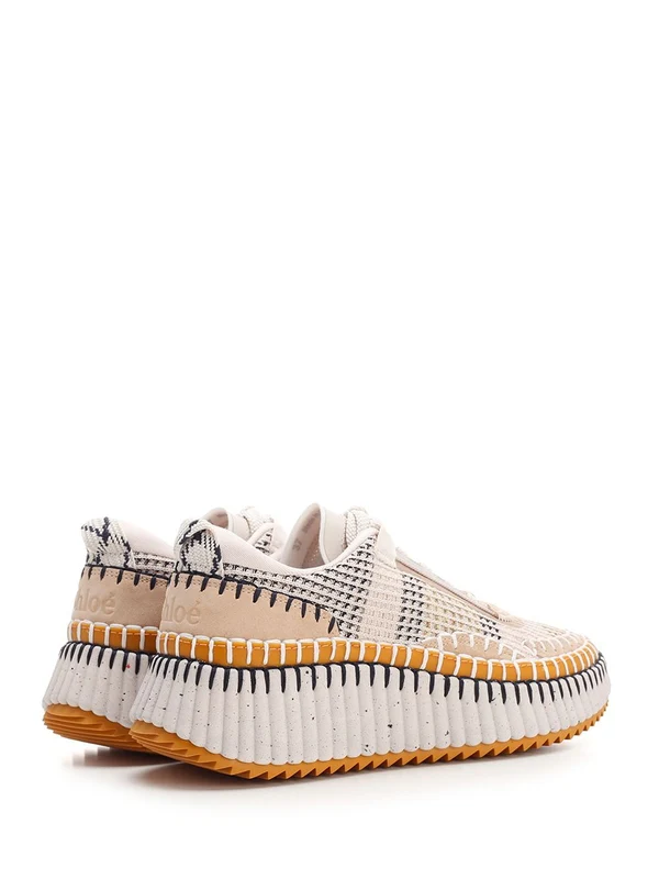 Chloe Beige Low Top Sneakers - Image 3