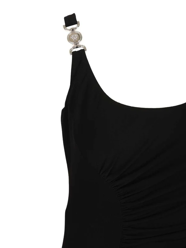 Versace Black Midi Dress - Image 5