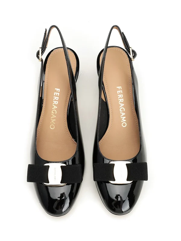 Ferragamo Black Slingback Heels - Image 5
