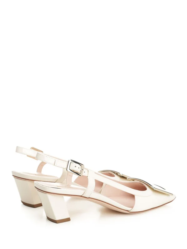 Roger Vivier Ivory Slingback Heels - Image 3