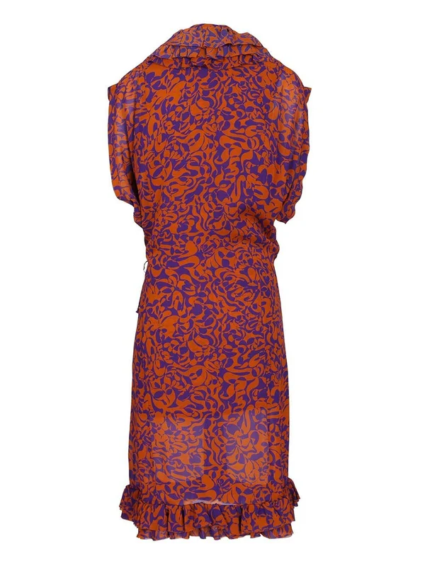 Dries Van Noten Orange Blue Mini Dress - Image 2