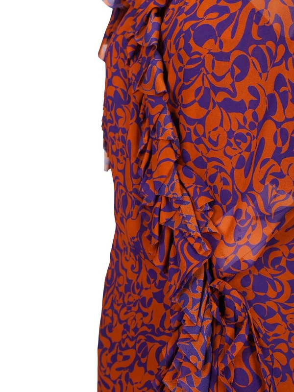 Dries Van Noten Orange Blue Mini Dress - Image 4