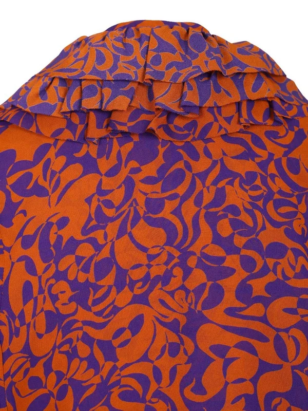 Dries Van Noten Orange Blue Mini Dress - Image 5