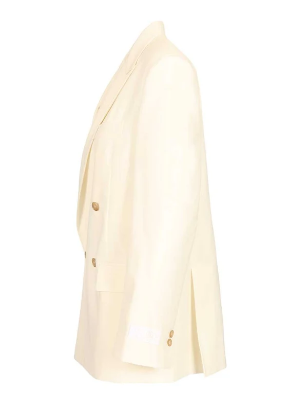 Mm6 Maison Margiela Ivory Tailored Jackets - Image 3