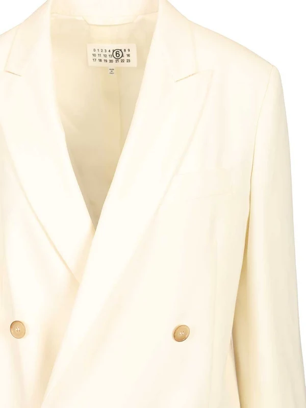 Mm6 Maison Margiela Ivory Tailored Jackets - Image 4