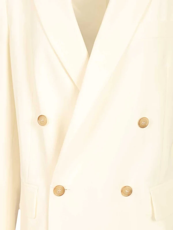 Mm6 Maison Margiela Ivory Tailored Jackets - Image 5