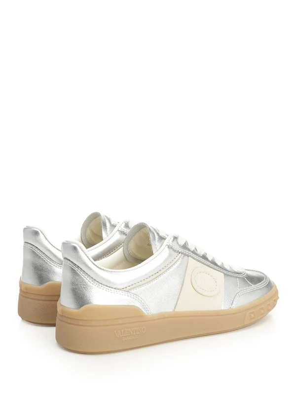 Valentino Silver Low Top Sneakers - Image 3