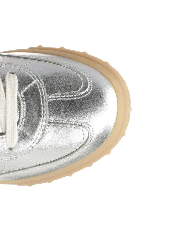 Valentino Silver Low Top Sneakers - Image 4