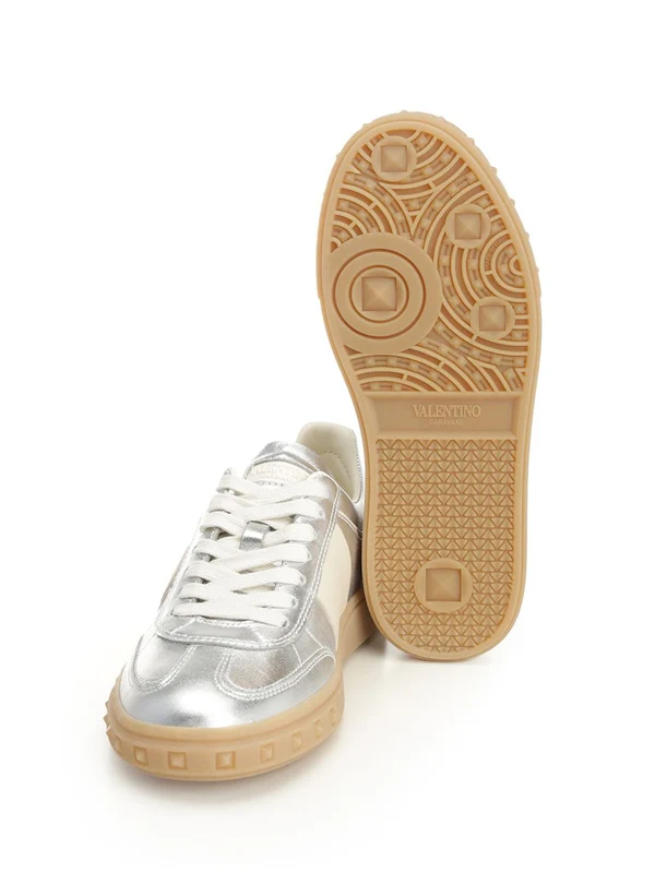 Valentino Silver Low Top Sneakers - Image 5