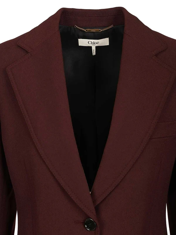 Chloe Burgundy Tailored Jackets - Image 4