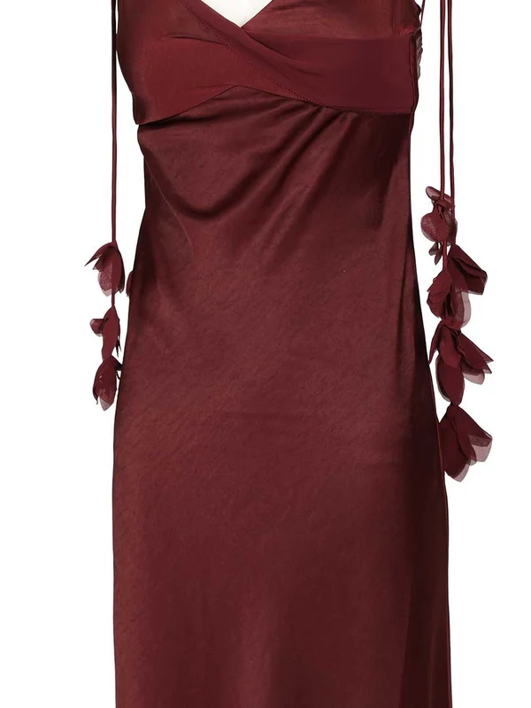 Self-Portrait Burgundy Midi Dress - Image 4
